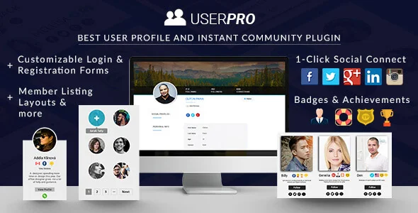 دانلود افزونه UserPro برای وردپرس - پروفایل و ورود با شبکه های اجتماعی