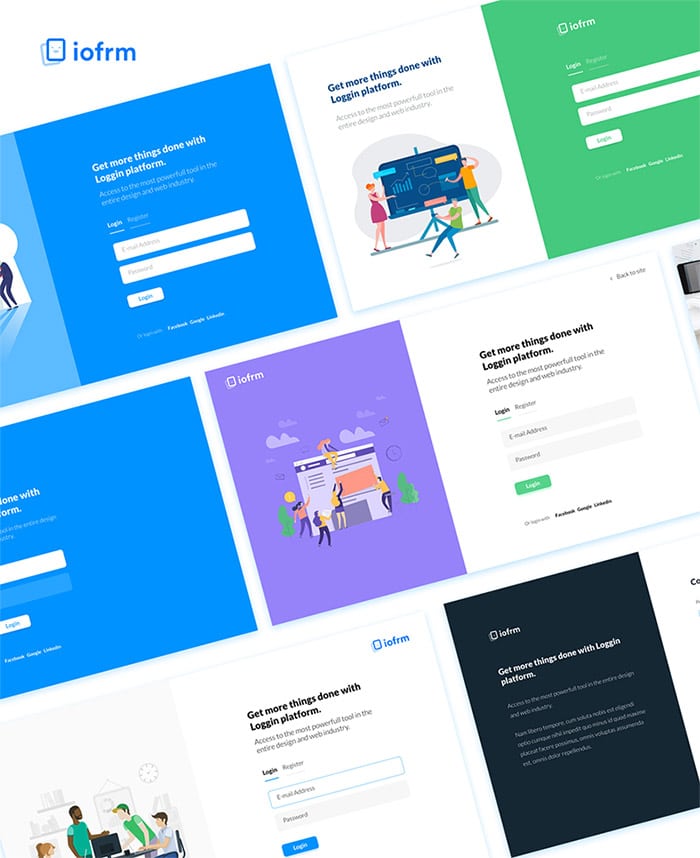 فرم لاگین اچ تی ام ال فرم ثبت نام HTML دانلود قالب Iofrm