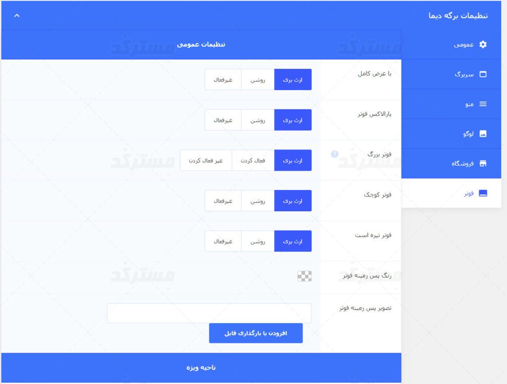 ترجمه فارسی قالب نور برای وردپرس