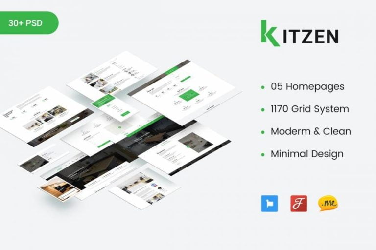 دانلود قالب Kitzen - تمپلیت مدرن PSD