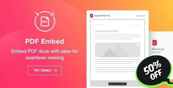 دانلود افزونه PDF Embed برای وردپرس - افزونه نمایش فایل های PDF