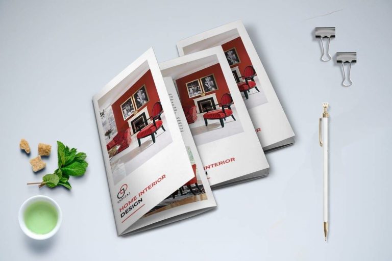 دانلود Trifold Interior Brochure - بروشور لایه باز دکوراسیون داخلی