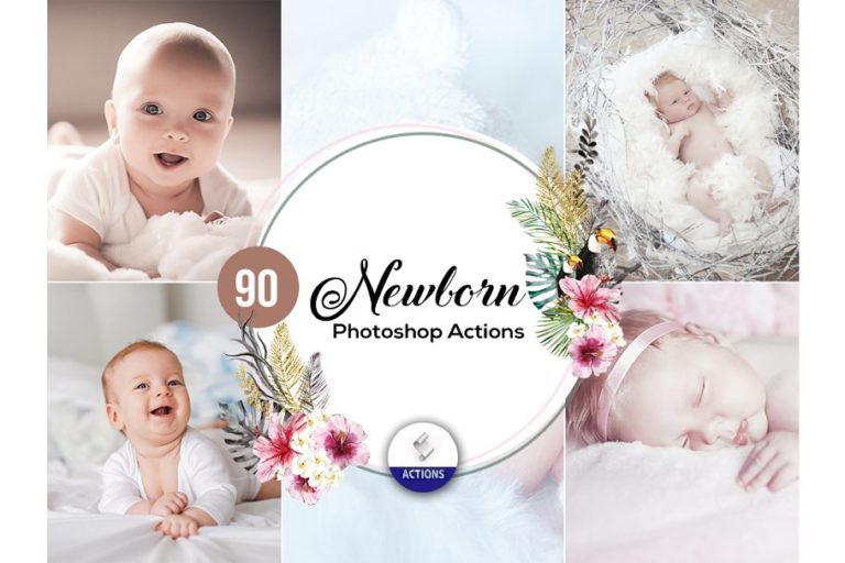 دانلود 90 Newborn Photoshop Actions - اکشن فتوشاپ عکاسی نوزاد