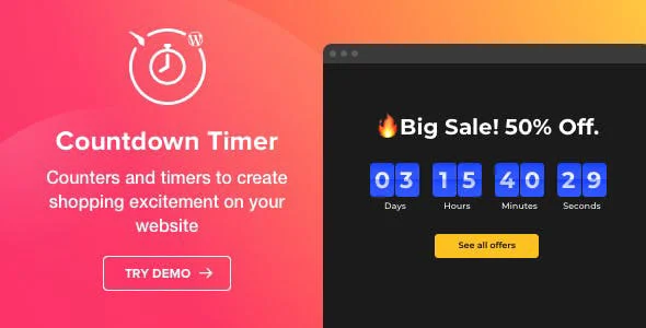 دانلود افزونه تایمر وردپرس Countdown Timer