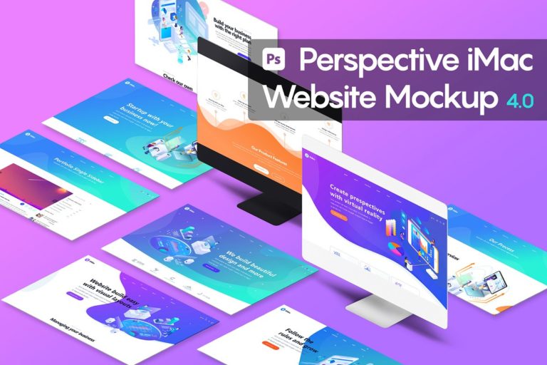 دانلود Perspective iMac Website Mockup 4.0 - ماک آپ آی مک