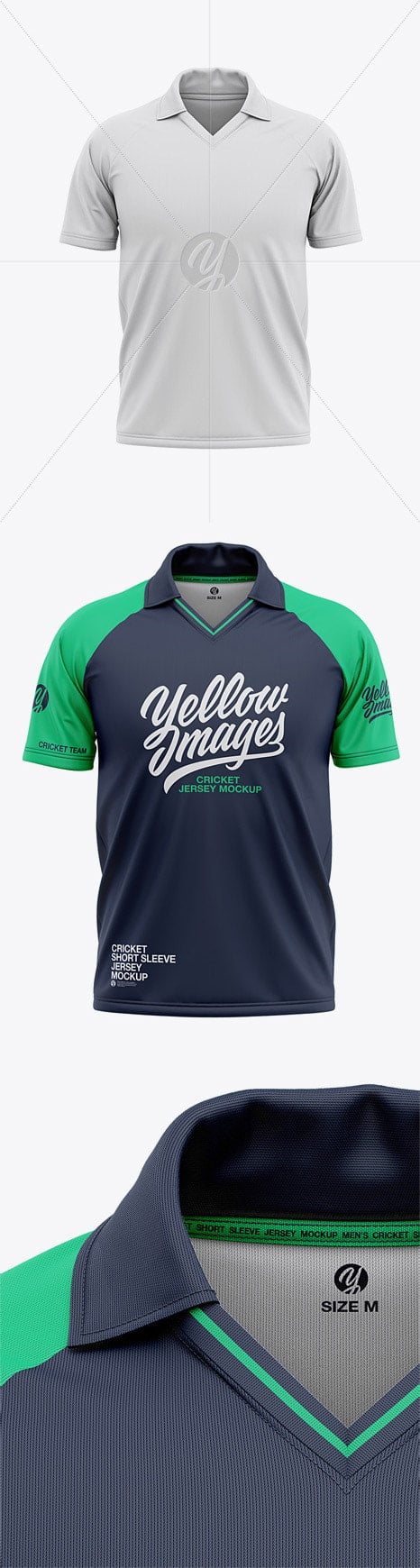 Download دانلود Men's Short Sleeve Cricket Jersey / Polo V-Neck ...