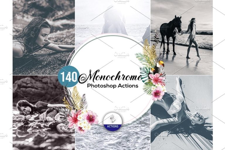 دانلود 140 Monochrome Photoshop Actions - اکشن مونوکروم فتوشاپ