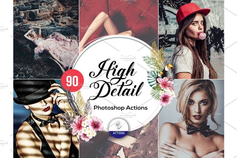 دانلود 90 High Detail Photoshop Actions