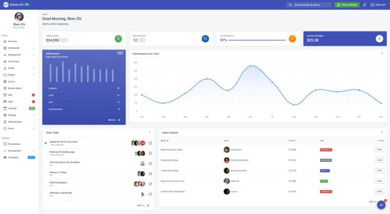 دانلود قالب Devias Kit Pro - Client & Admin Dashboard