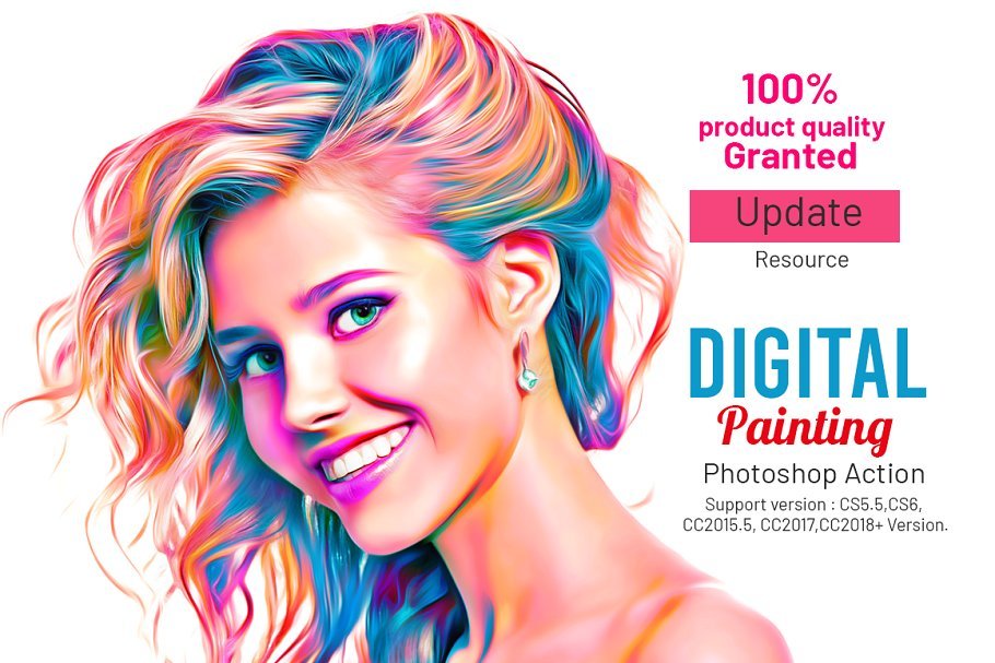 دانلود Digital Painting Photoshop Action - اکشن فتوشاپ نقاشی دیجیتال