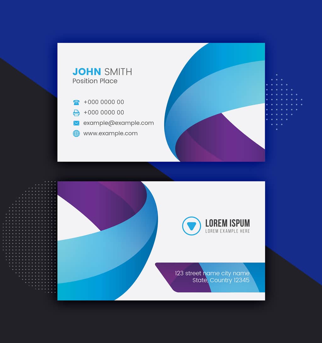 دانلود Blue and Purple Business Card Layout - طرح کارت ویزیت آبی بنفش