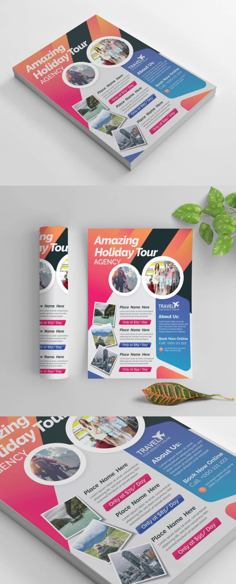 دانلود طرح لایه باز تراکت Brightly Colored Agency Flyer Layout