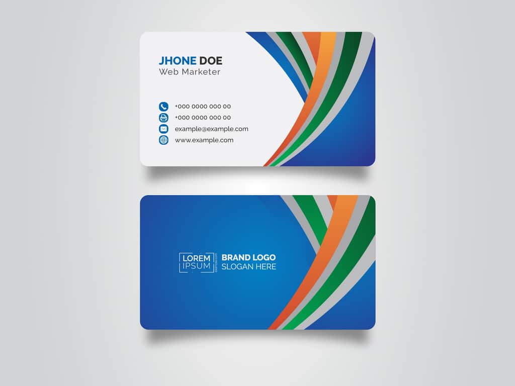 دانلود Business Card Layout with Multicolored Stripes - طرح کارت ویزیت چندرنگ