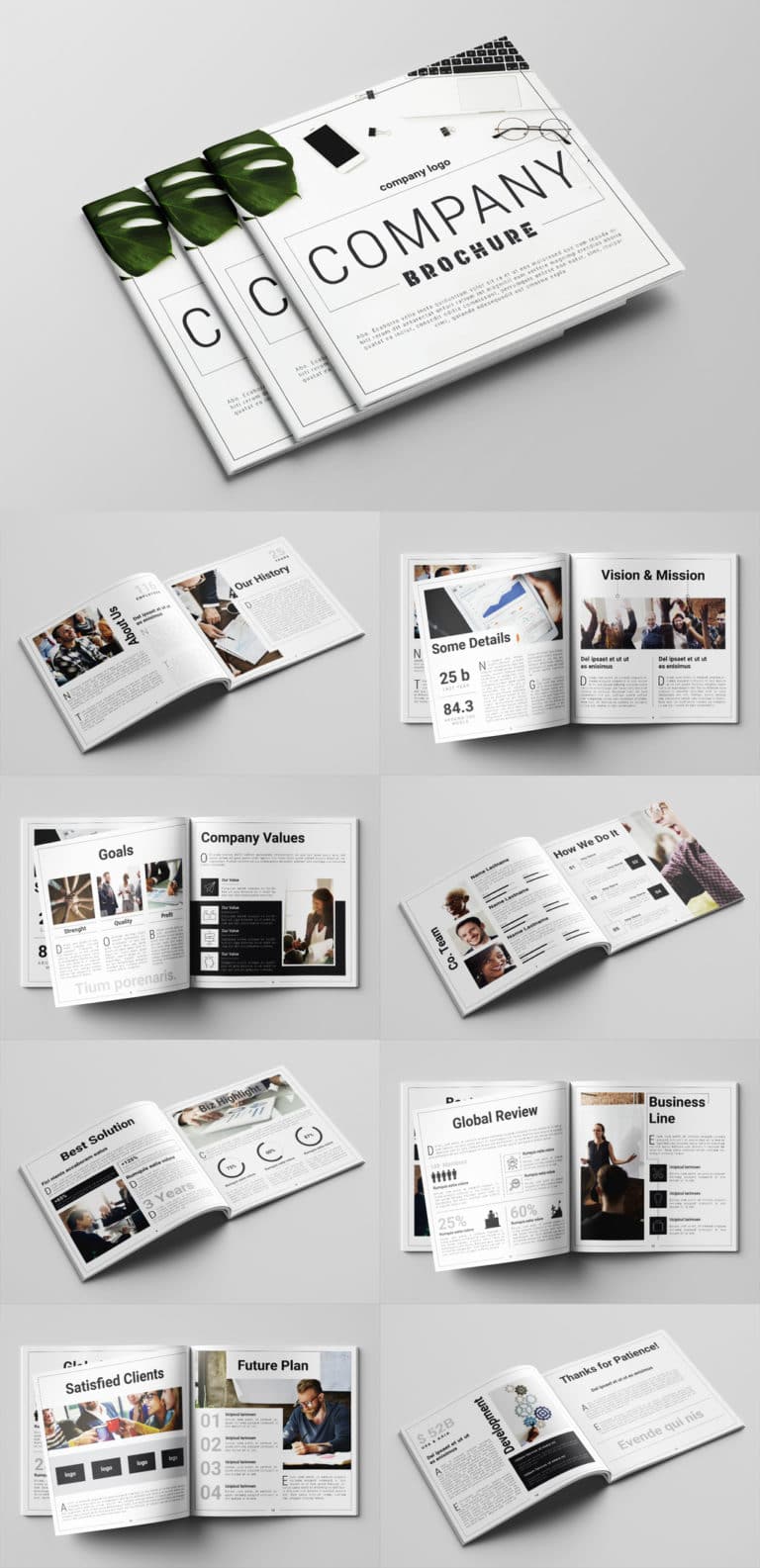 دانلود Company Profile Layout with Gray Accents