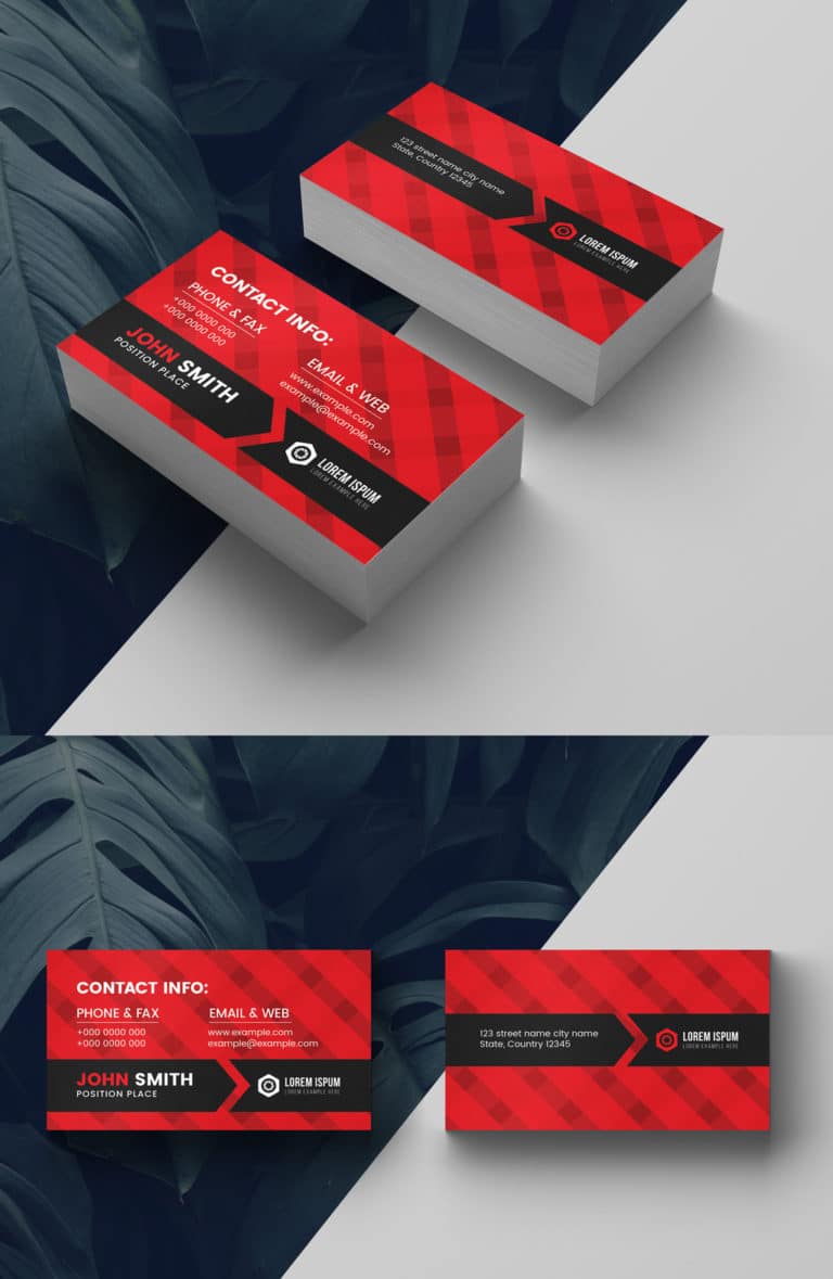 دانلود Corporate Business Card Layout with Red Accents - طرح لایه باز کارت ویزیت قرمز