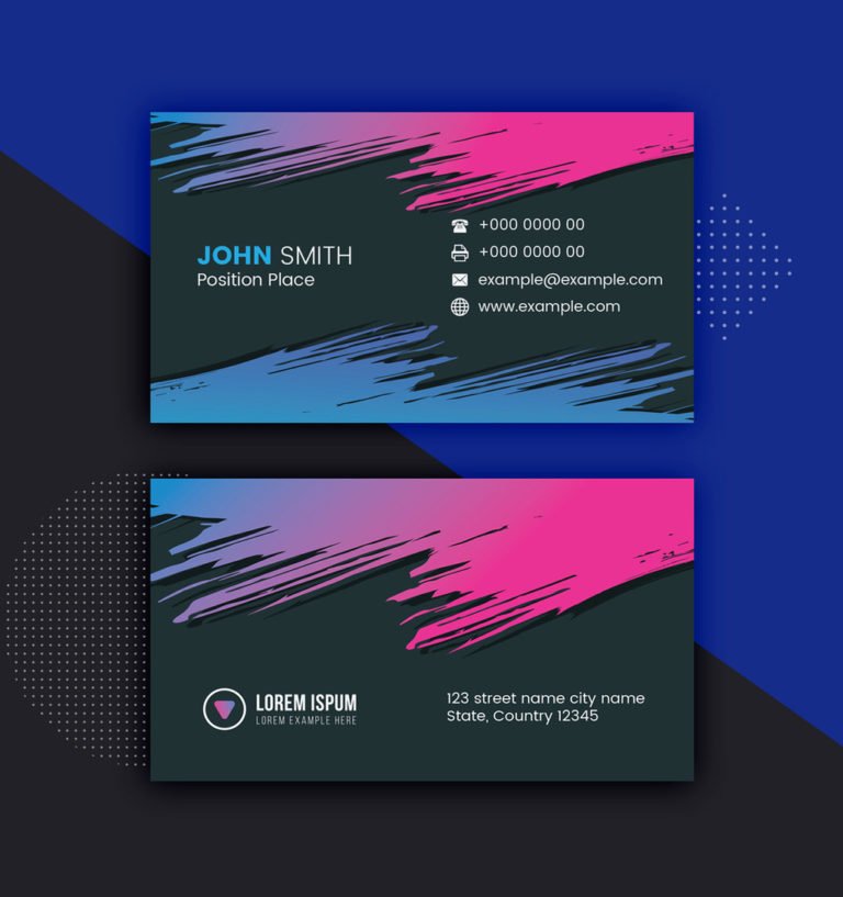 دانلود کارت ویزیت چندرنگ Dark Colorful Business Card Layout