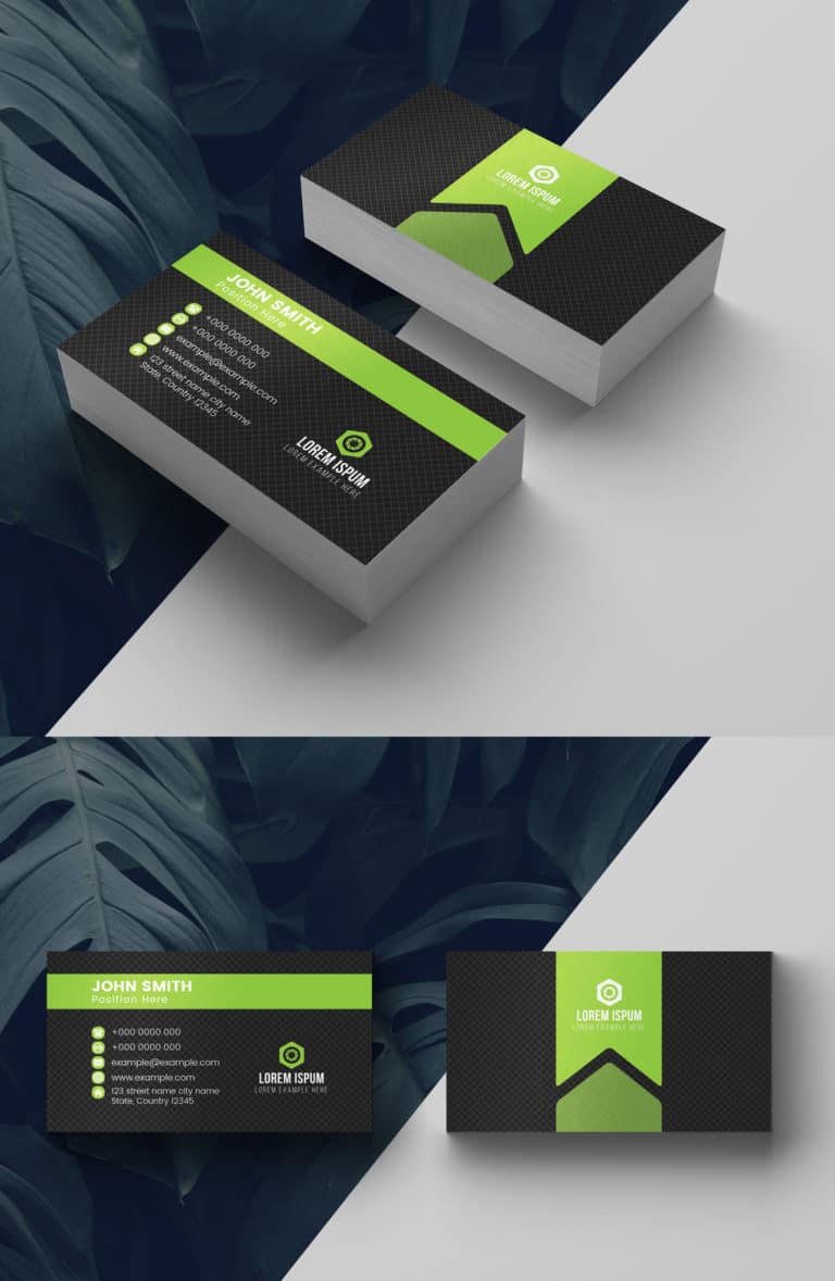 دانلود Green and Charcoal Business Card Layout - کارت ویزیت سبز و خاکستری