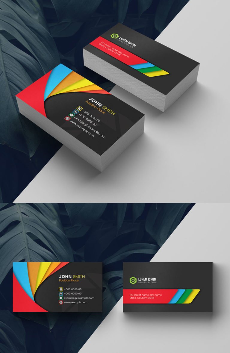 دانلود Multicolored Business Card Layout - بیزینس کارت چندرنگ