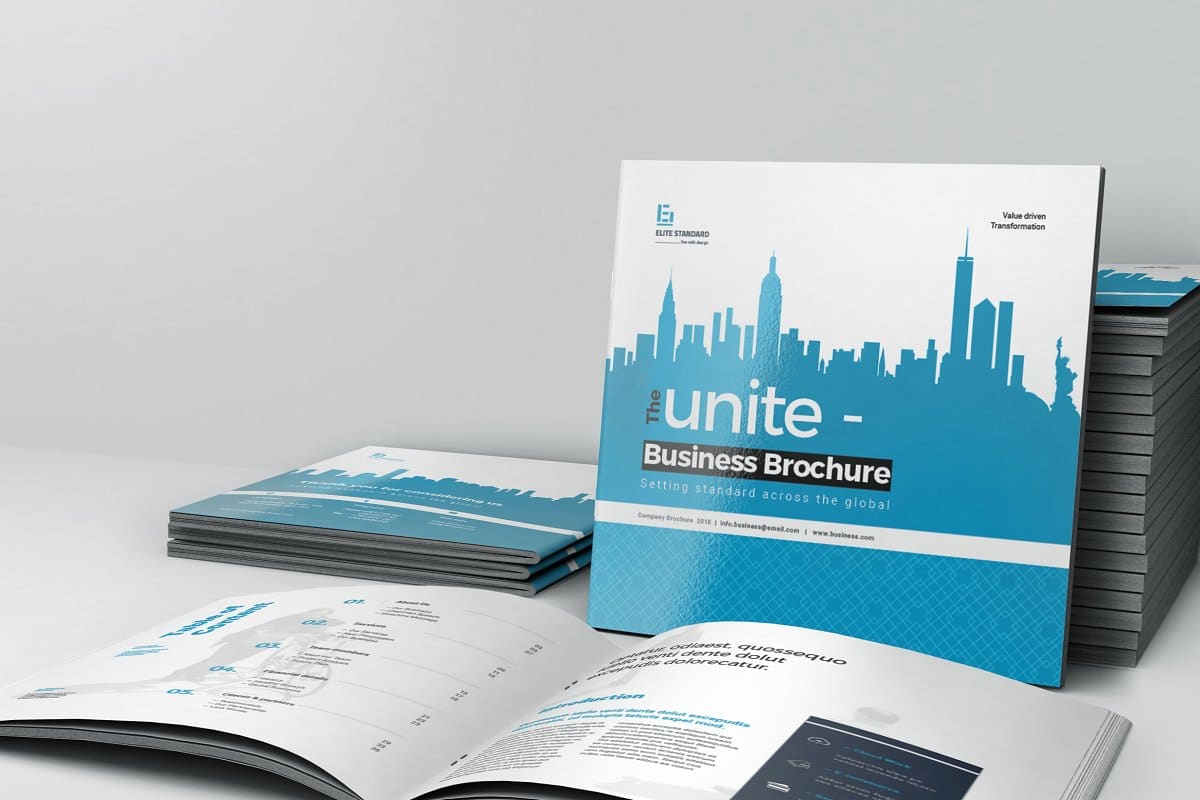 دانلود Unite Square Brochure - طرح بروشور مربعی