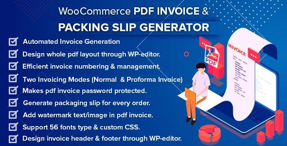 دانلود افزونه WooCommerce PDF Invoice & Packing Slip Generator