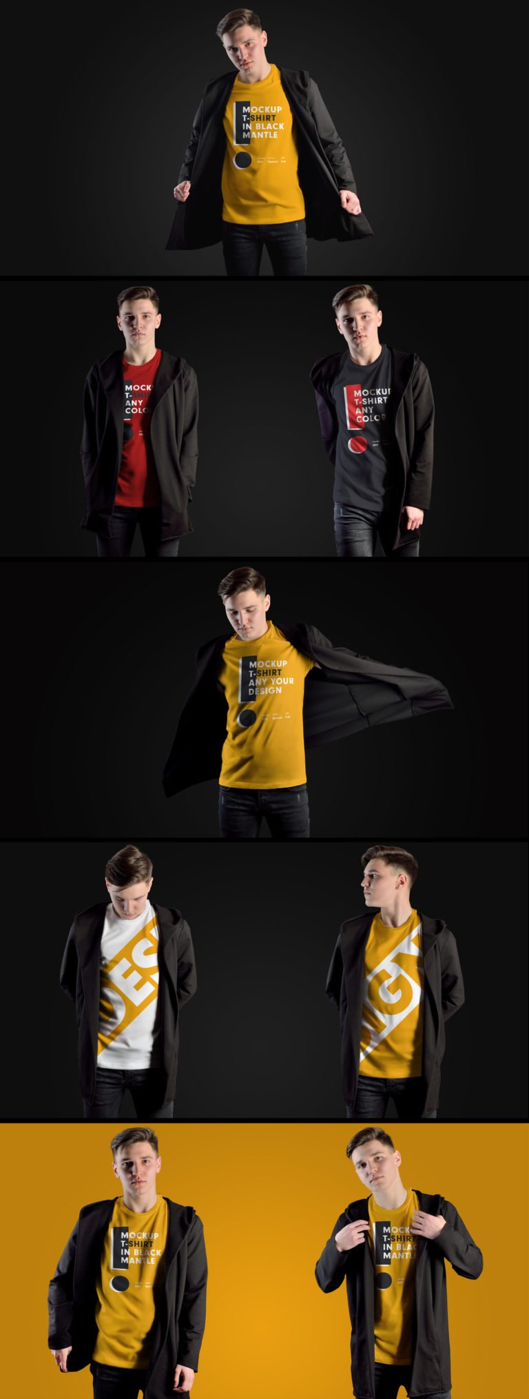 دانلود 8 T-Shirt Model Mockups - موکاپ تی شرت