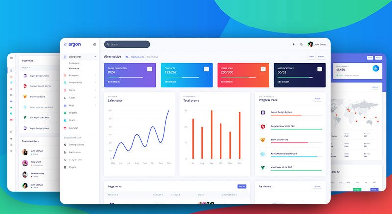 دانلود قالب Argon Dashboard PRO