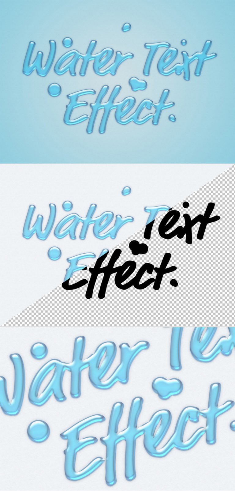 دانلود Blue Liquid Text Effect Mockup - افکت متن مایع آبی