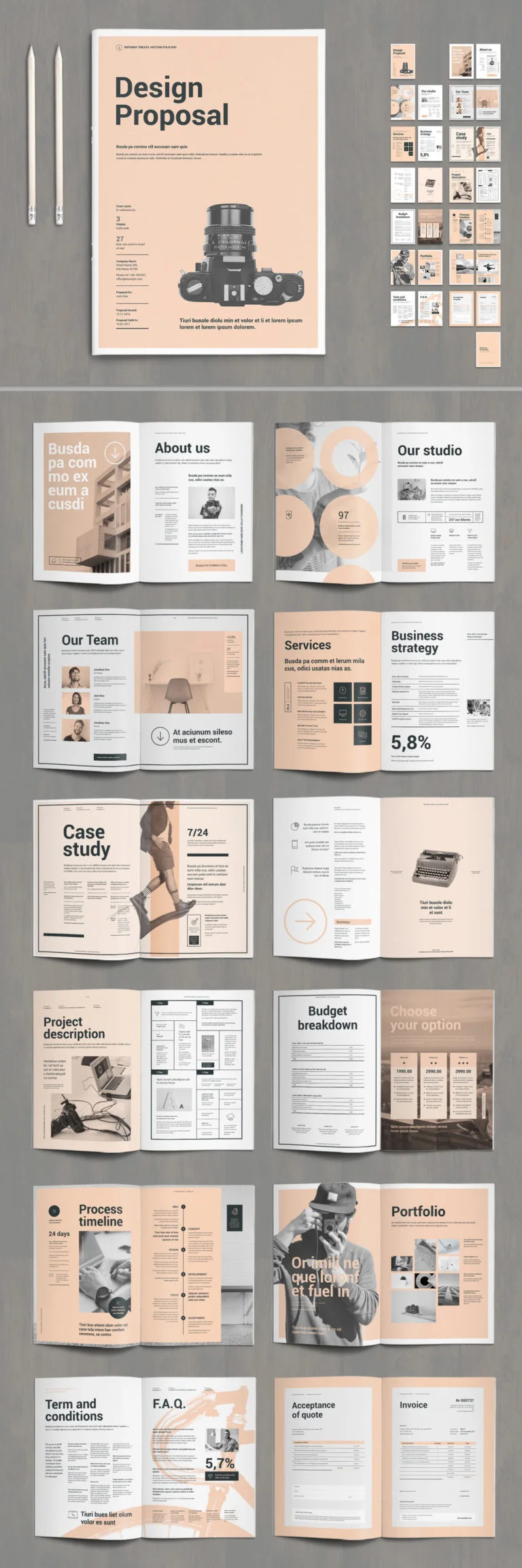 دانلود Design Proposal Layout with Pale Pink Elements