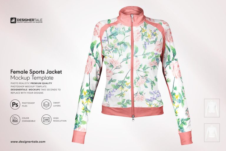 دانلود Female Fitness Jacket Mockup - ماک آپ سویشرت زنانه