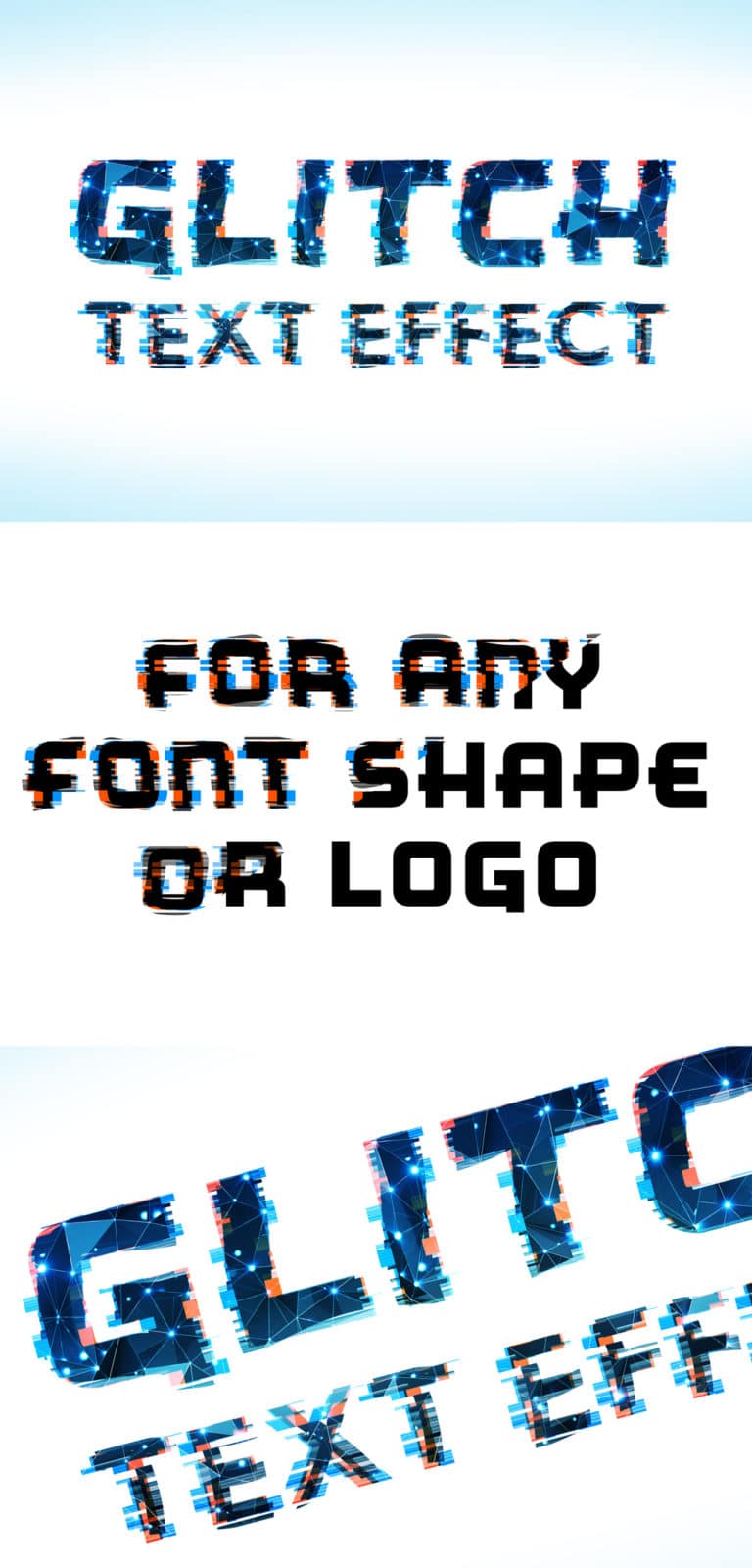 دانلود Glitch Text Effect Mockup - افکت متن گلیچ