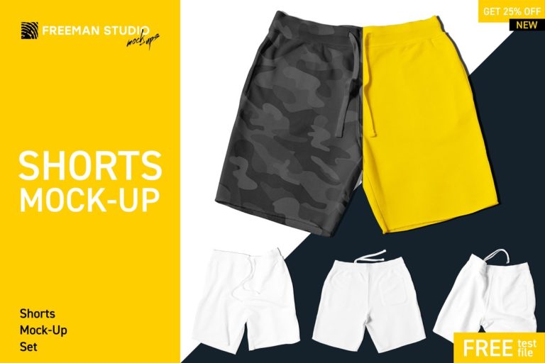 دانلود Shorts Mock-Up Set - طرح لایه باز موکاپ شلوارک