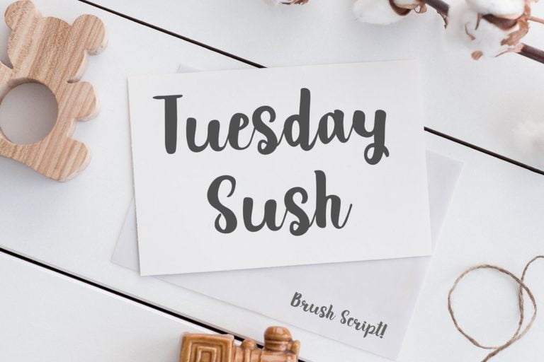 دانلود فونت Tuesday Sush - Brush Script Font