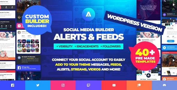 دانلود افزونه Asgard – Social Media Alerts and Feed WordPress Builder