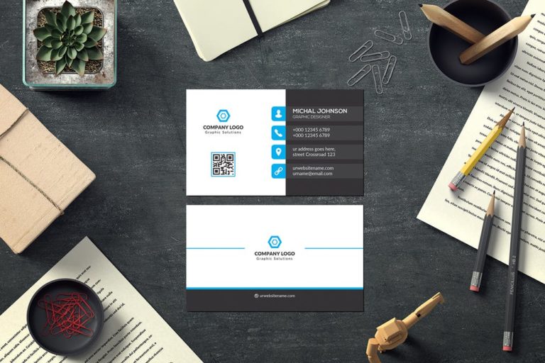 دانلود Business Card - طرح کارت ویزیت دو رنگ ساده