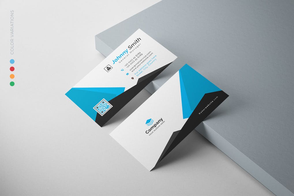 دانلود Business Card - کارت ویزیت آبی و مشکی ساده