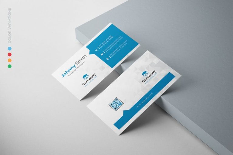 دانلود Business Card - طرح لایه باز کارت ویزیت آبی و سفید