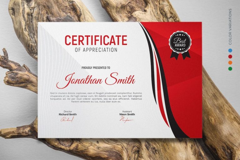 دانلود Certificate - طرح لایه باز گواهینامه و لوح تقدیر