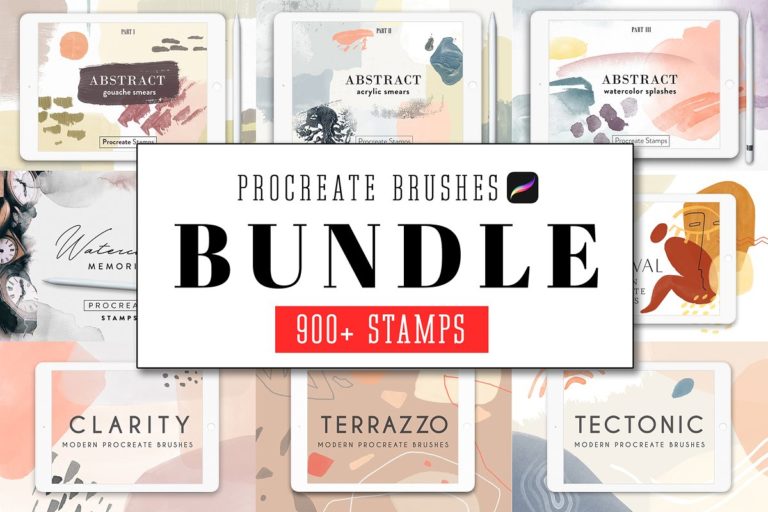 دانلود All Procreate Stamp Brushes Bundle - پک براش پروکریت