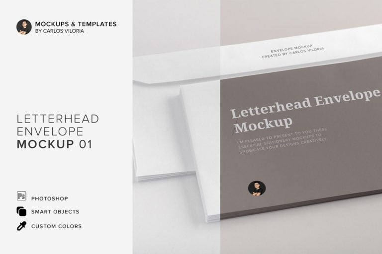 دانلود Letterhead Envelope Mockup 01 - موکاپ پاکت و سربرگ