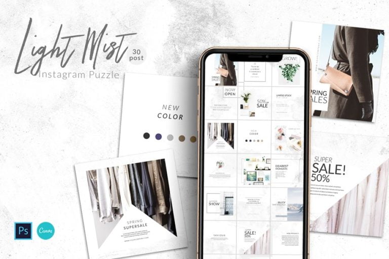 دانلود Mist Instagram Puzzle - Canva & PS
