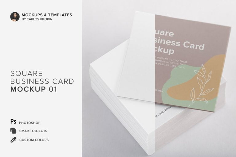 دانلود Square Business Cards Mockup 01 - موکاپ کارت ویزیت مربعی