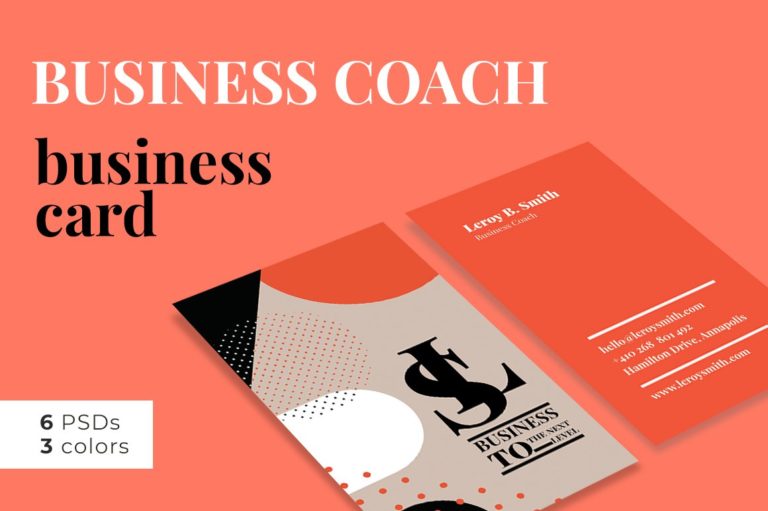 دانلود طرح لایه باز کارت ویزیت Business Coach