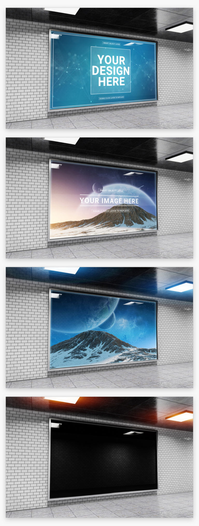 دانلود Horizontal Billboard in Tunnel Mockup