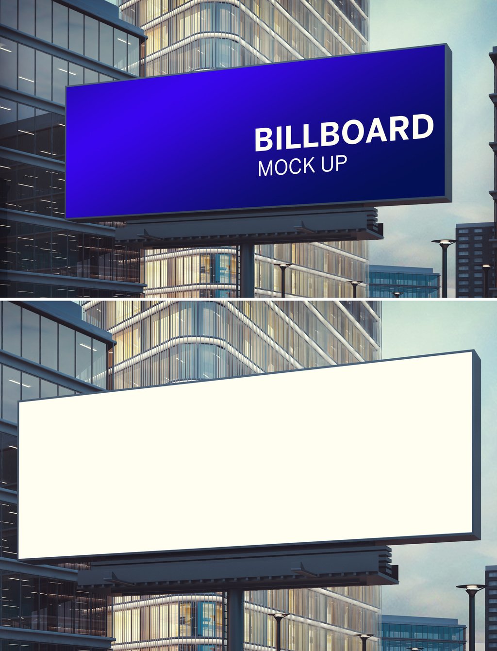 دانلود Large Horizontal Billboard in a City Mockup