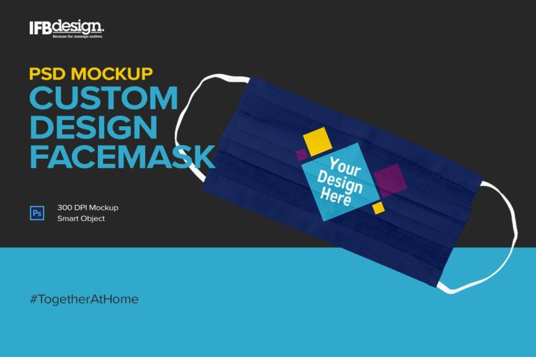 دانلود Custom Face Mask Mockup - موکاپ ماسک تنفسی