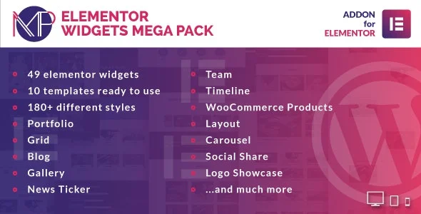 دانلود افزونه Elementor Widgets Mega Pack