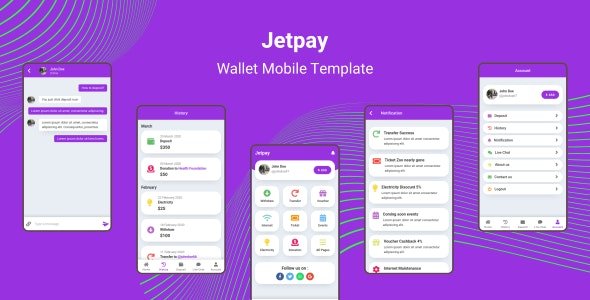 دانلود قالب کیف پول موبایل Jetpay