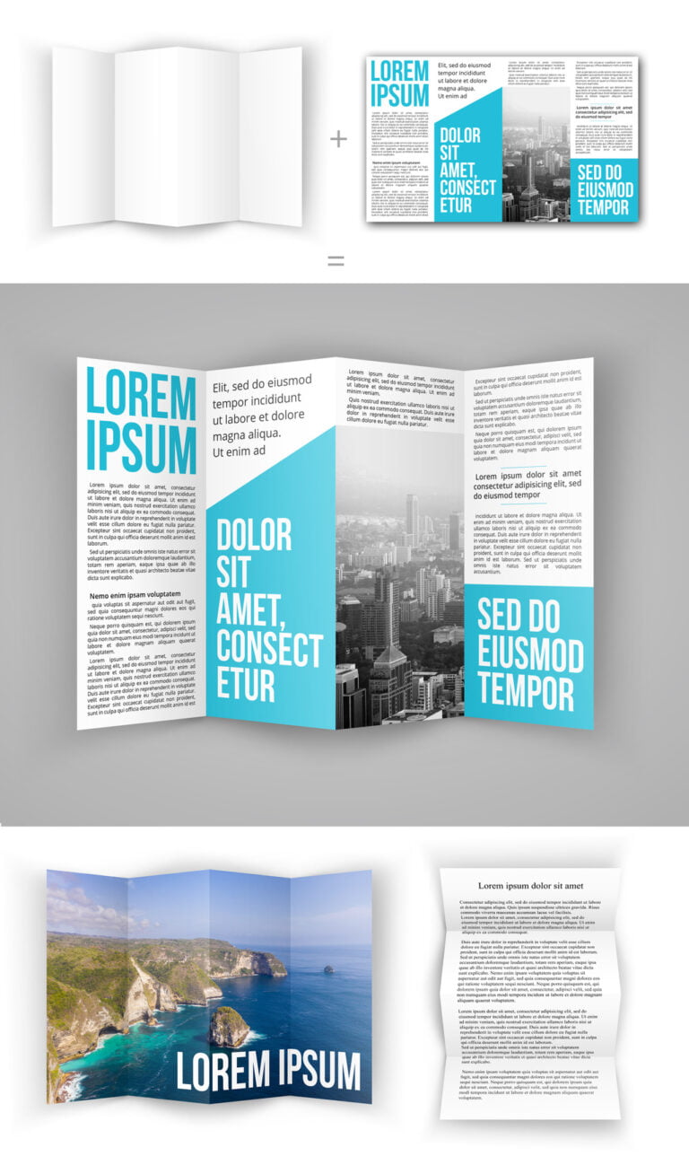 دانلود 4 Fold Brochure Mockup - موکاپ بروشور 4 لت