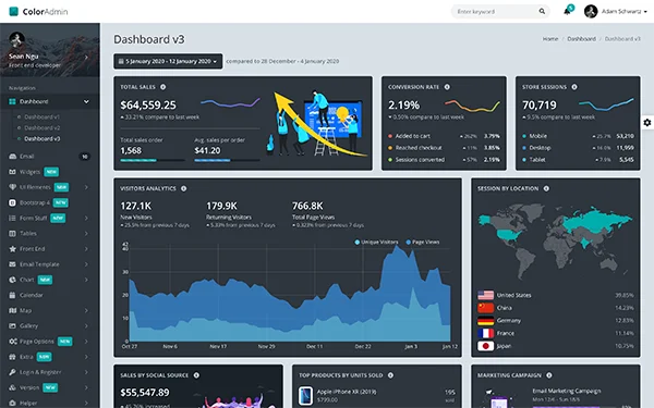 دانلود قالب مدیریتی Color Admin