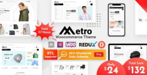 دانلود قالب مینیمال ووکامرس Metro